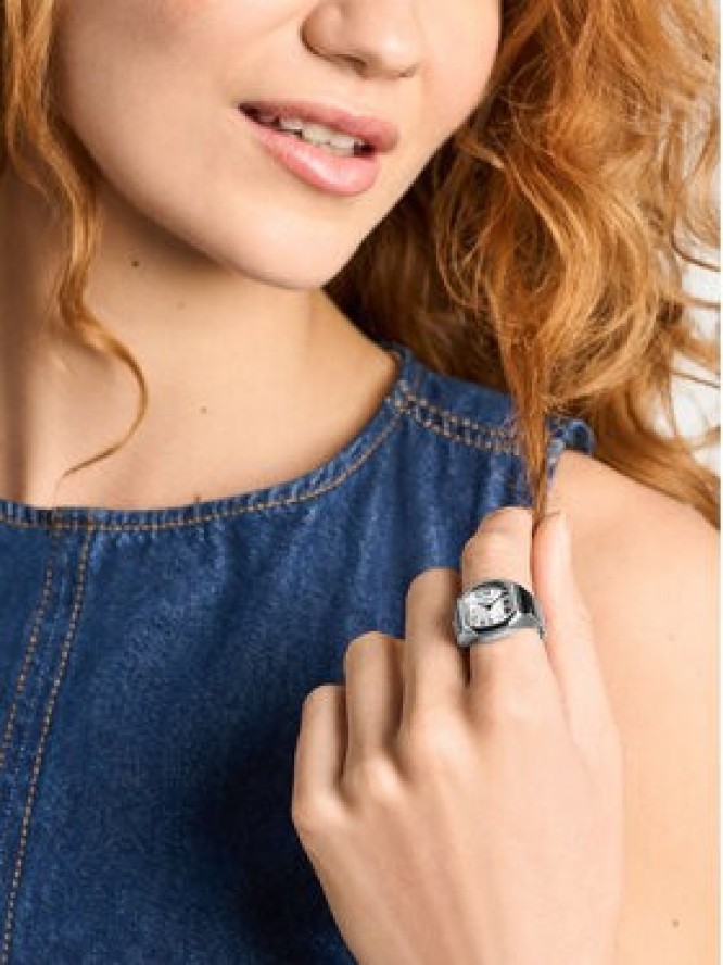 Fossil Zegarek Watch Ring ES5482 Srebrny