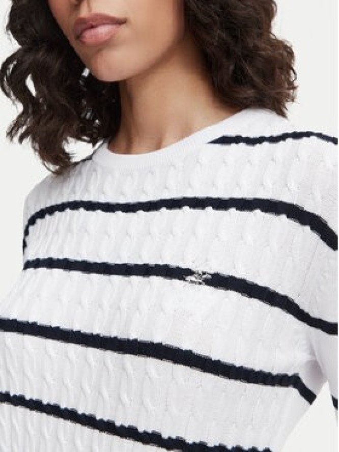 Beverly Hills Polo Club Sweter P-SS26W-M6565 Biały Regular Fit