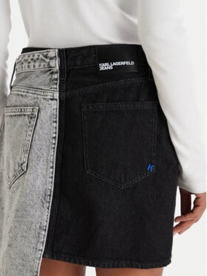 Karl Lagerfeld Jeans Spódnica jeansowa B1W12015 Szary Regular Fit