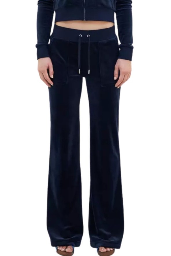 JUICY COUTURE Granatowe spodnie dresowe damskie Layla Low Rise Pocket, Rozmiar S
