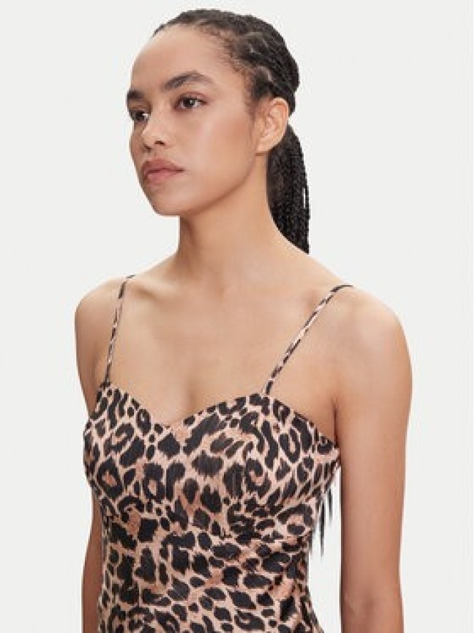 Guess Sukienka wieczorowa W5YK35 WHEZ2 Brązowy Slim Fit