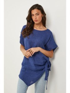 Le Monde du Lin Lniana tunika w kolorze niebieskim rozmiar: 38/40