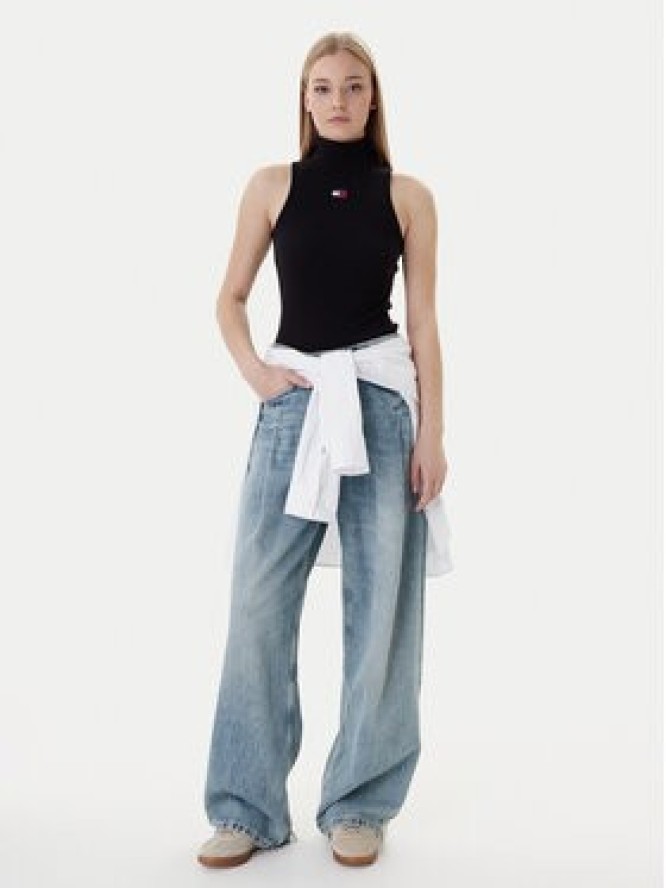 Tommy Jeans Bluzka Badge DW0DW21840 Czarny Slim Fit