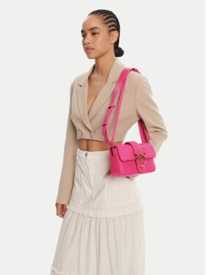 PINKO Torebka Love One Mini Slouchy Fl PE 25 PLTT 104340 A2CF Różowy