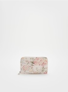 Wzorzysty portfel - pastelowy róż