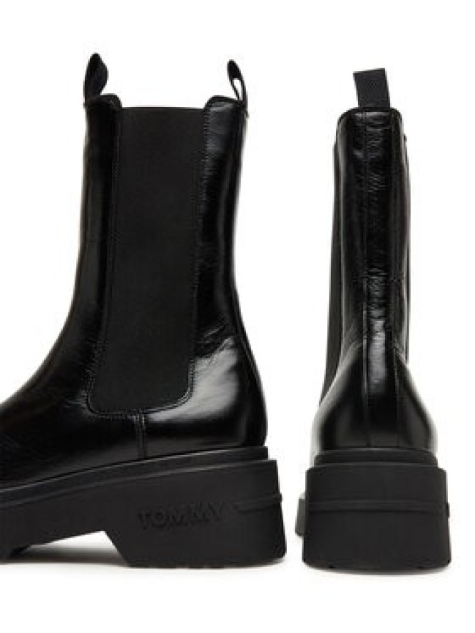 Tommy Jeans Sztyblety Tjw Chunky Shiny EN0EN02888 Czarny