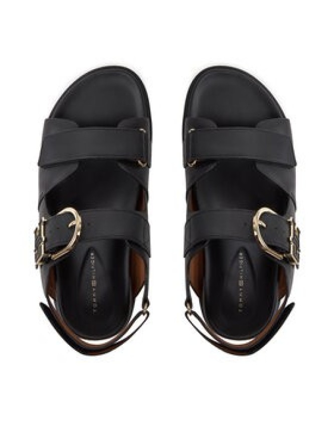 Tommy Hilfiger Sandały Leather Sporty Sandal FW0FW08799 Czarny