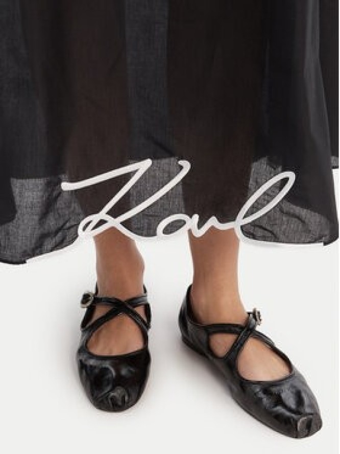 KARL LAGERFELD Sukienka letnia A2W46009 Czarny Regular Fit