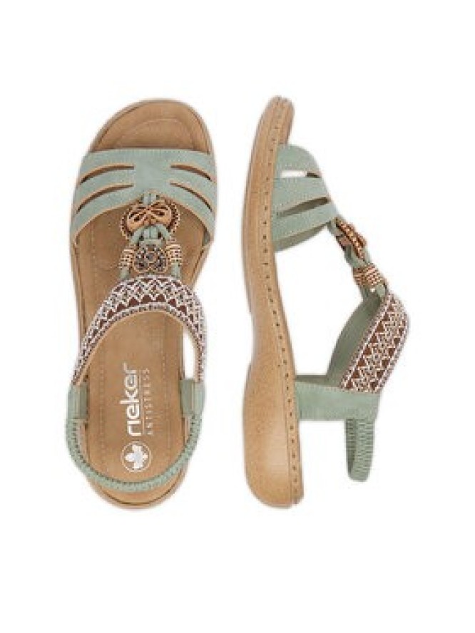 Rieker Sandały CEO-61855-52 Zielony jasny