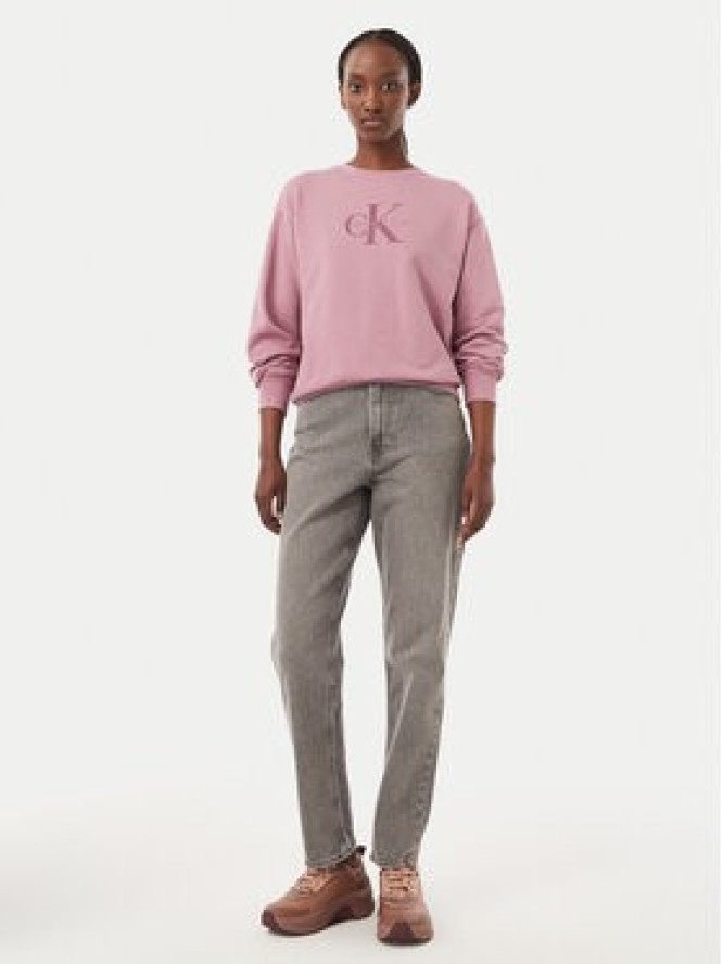Calvin Klein Jeans Bluza Monologo LV047B234G Różowy ciemny Regular Fit