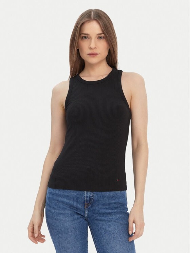 Tommy Hilfiger Top WW0WW38635 Czarny Slim Fit